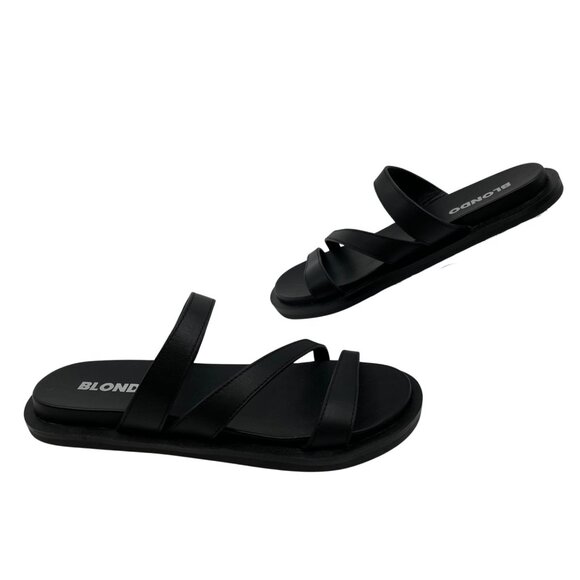 Blondo Black Leather Open Toe Sandals | Women’s Size 6 - Picture 1 of 7